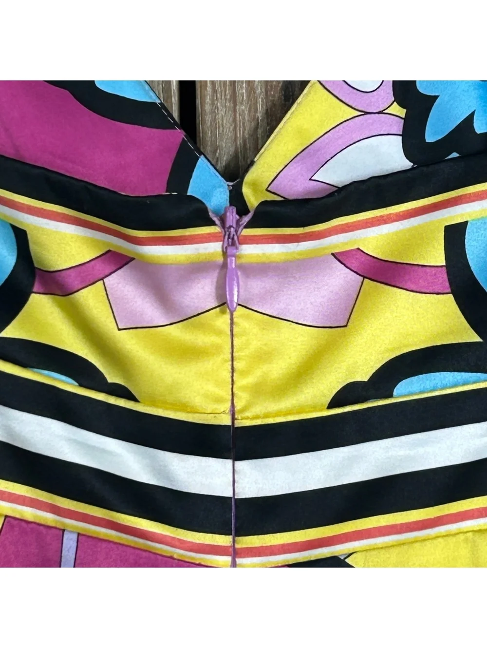 Vintage ICE Festival Wear V-Neck Cami Mini Dress Y2K Multicolor Size 8 Retro